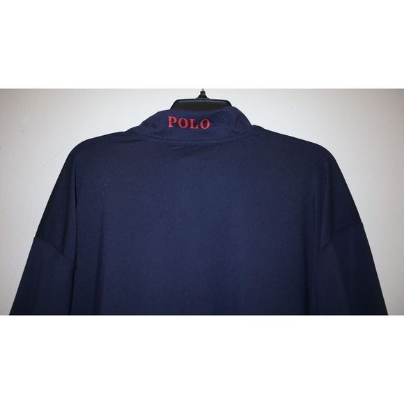 Polo Ralph Lauren Men's Sz 3XB Navy Long Sleeve 1/4 Zip Pullover Golf Shirt $148 - Picture 4 of 9